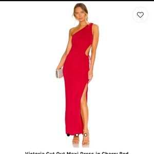 Revolve Superdown Victoria Cut Out Maxi Dress in Cherry Red Size XL new